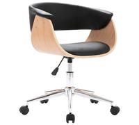 Vidaxl Chaise Pivotante À Dîner Noir Bois Courbé Et Similicuir Noir