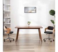 vidaXL Chaise pivotante à manger Noir Bois courbé et similicuir