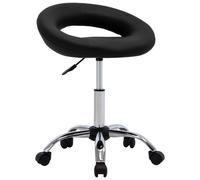 vidaXL Chaise pivotante de salle à manger Noir Similicuir