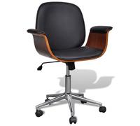 vidaXL Chaise pivotante Cuir Artificiel Réglable Fauteuil Salon Bois Courbé