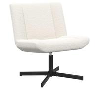 vidaXL Chaise pivotante Crème Peau de mouton 63 x 75 x 76 cm Design moderne siège rotatif 360°