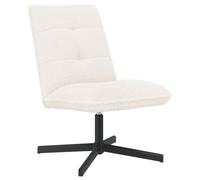 vidaXL Chaise pivotante Crème Bouclé