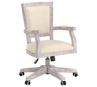 Vidaxl Chaise Pivotante De Bureau Beige Lin Beige