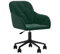 vidaXL Chaise Pivotante de Bureau Chaise d'Ordinateur Fauteuil Pivotant de Bureau Siège de Bureau Meuble de Bureau Intérieur Vert Foncé Velours