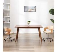 vidaXL Chaise pivotante de bureau Crème Bois courbé et similicuir3054850 Crème G