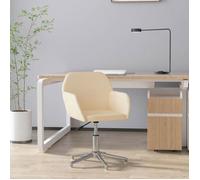 vidaXL Chaise pivotante de bureau Crème Tissu
