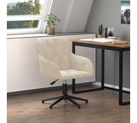 Vidaxl Chaise Pivotante De Bureau Crème Velours