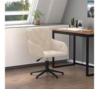 vidaXL Chaise pivotante de bureau Crème Velours344865 G