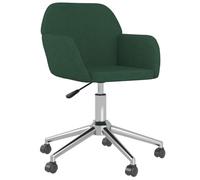 vidaXL Chaise pivotante de bureau Siège ergonomique Hauteur réglable Tissu vert foncé