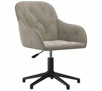 vidaXL Chaise pivotante de Bureau Gris Clair Velours