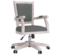 Vidaxl Chaise Pivotante De Bureau Gris Foncé Tissu Gris