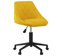 vidaXL Chaise pivotante de Bureau Jaune Moutarde Velours