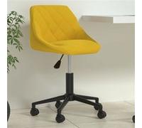 vidaXL Chaise pivotante de bureau Velours 335491 – Ergonomique, hauteur réglable – Jaune moutarde