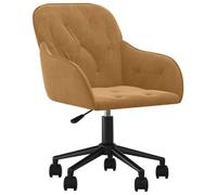 vidaXL Chaise pivotante de Bureau Marron Velours