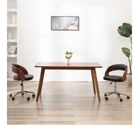 vidaXL Chaise pivotante de bureau Noir Bois courbé et similicuir