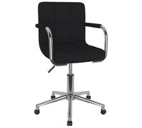 Chaise Pivotante de Bureau Chaise d'Ordinateur Siège de Bureau Fauteuil d'Ordinateur Intérieur Maison Hauteur Réglable Noir Tissu