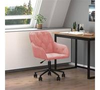 Vidaxl Chaise Pivotante De Bureau Rose Velours Rose