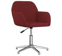 vidaXL Chaise pivotante de Bureau Rouge Bordeaux Tissu