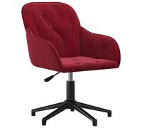 Vidaxl Chaise Pivotante De Bureau Rouge Bordeaux Velours Rouge
