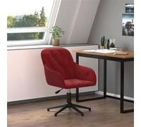 vidaXL Chaise pivotante de bureau Rouge bordeaux Velours344861 G