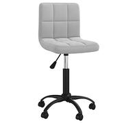 vidaXL Chaise Pivotante de Bureau Siège de Bureau Chaise d'Ordinateur Chaise Ergonomique Salon Chambre Maison Intérieur Gris Clair Velours