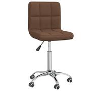 vidaXL Chaise pivotante de bureau ergonomique – tissu marron