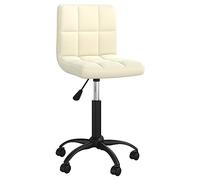 vidaXL Chaise Pivotante de Bureau Siège de Bureau Chaise d'Ordinateur Chaise Ergonomique Salon Chambre Maison Intérieur Crème Velours