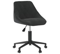 vidaXL Chaise Pivotante de Bureau Siège de Bureau Chaise d'Ordinateur Siège Ergonomique Maison Intérieur Hauteur Réglable Noir Velours