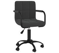 vidaXL Siège de bureau pivotant ergonomique Velours noir Hauteur réglable