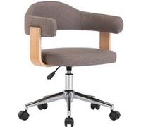 vidaXL Chaise pivotante de bureau Taupe Bois courbé et tissu3054841 Taupe G