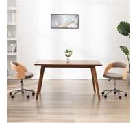 Vidaxl Chaise Pivotante De Bureau Taupe Bois Courbé Et Tissu Gris