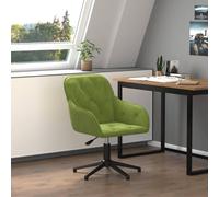 Vidaxl Chaise Pivotante De Bureau Vert Clair Velours Vert