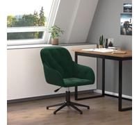 Vidaxl Chaise Pivotante De Bureau Vert Foncé Velours Vert