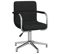vidaXL Chaise pivotante de salle à manger – Tissu noir