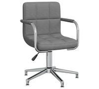 vidaXL Chaise pivotante de salle à manger – Hauteur réglable – Tissu gris clair