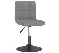 Vidaxl Chaise Pivotante De Salle À Manger Gris Clair Velours Gris