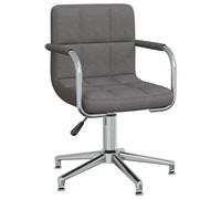 vidaXL Chaise pivotante de salle à manger Gris foncé Tissu