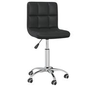 Chaise Pivotante de Salle à Manger Chaise à Dîner Siège de Cuisine Chaise de Repas Hauteur Réglable Maison Intérieur Noir Similicuir