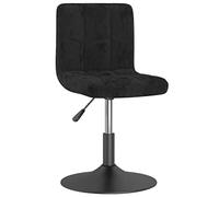 vidaXL Chaise pivotante de salle à manger réglable en hauteur Velours Noir