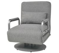 vidaXL Chaise pivotante et canapé-lit Tissu gris clair