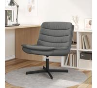 vidaXL Chaise pivotante Gris foncé Polyester, Métal Moyen Pivotant