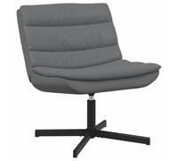 vidaXL Chaise pivotante Moderne Grise avec Coussin en Simili Cuir et Cadre en métal, pour Le Salon ou Le Bureau, Meuble Ergonomique et réglable pour Adultes