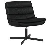 Vidaxl Chaise Pivotante Noire Faux Cuir, Métal Moyenne Chaise Noire