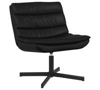 Vidaxl Chaise Pivotante Noire Faux Cuir, Métal Moyenne Chaise Noire