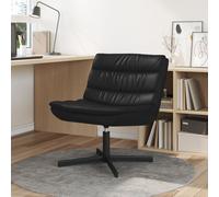 Vidaxl Chaise Pivotante Noire Faux Cuir, Métal Moyenne Chaise Noire
