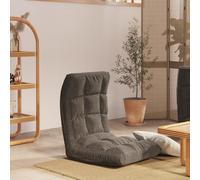 Vidaxl Chaise Pliable De Sol Gris Foncé Tissu Gris