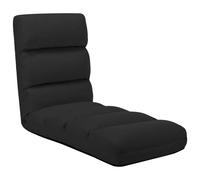 Vidaxl Chaise Pliable De Sol Noir Similicuir Noir