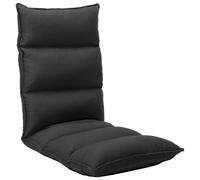 Vidaxl Chaise Pliable De Sol Noir Tissu Noir