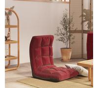 vidaXL Chaise pliable de sol Rouge bordeaux Tissu