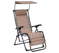 Vidaxl Chaise Pliable De Terrasse Textilène Taupe Gris